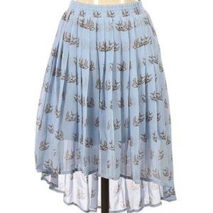Forever 21 Blue High-Low Pleated Skirt: Size S